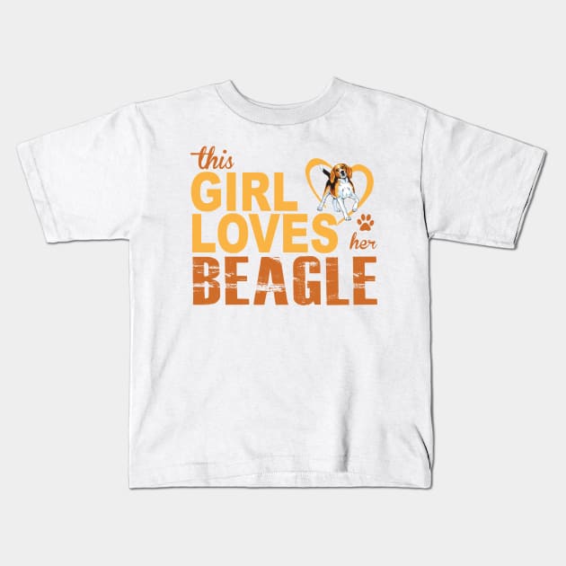 This Girl Loves Her Beagle! Kids T-Shirt by rs-designs